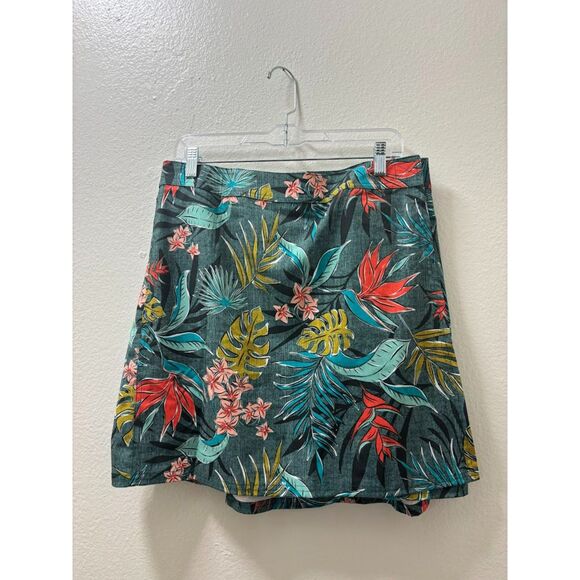 RipSkirt Hawaii Rip Skirt Women's Size Large Green Blue Tropical Print Wrap NWOT - Picture 2 of 3